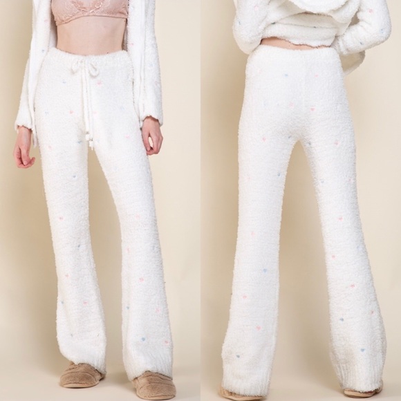 POL Embroidered Hearts Berber Fleece Pants + Hoodie Matching Set - Picture 11 of 15